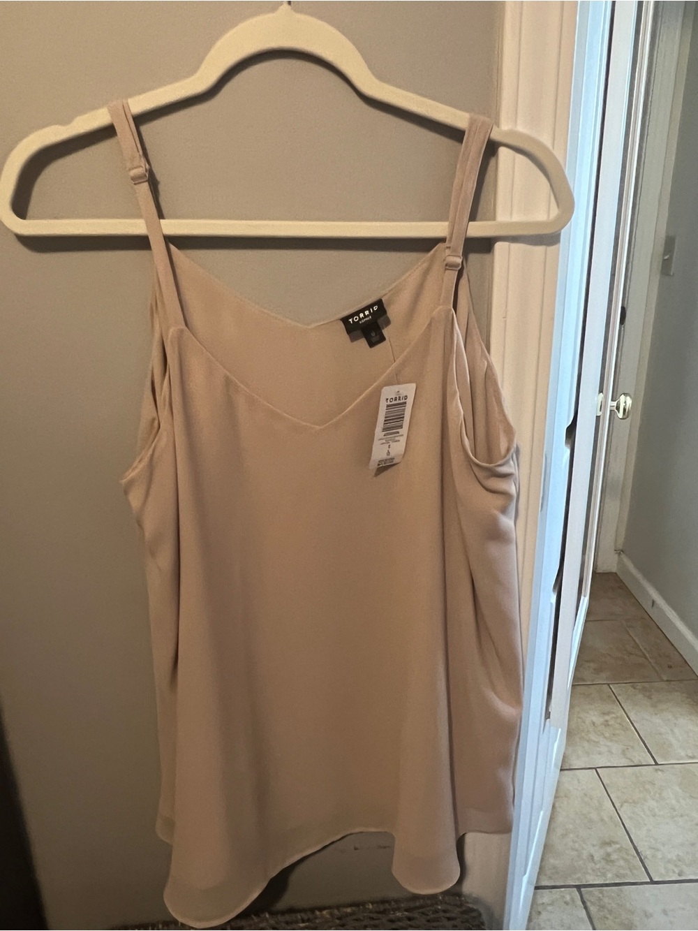 torrid Neutral Beige V-Neck Adjustable-Strap Cami